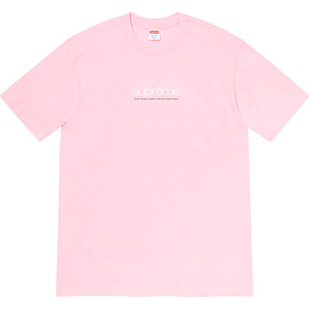 Supreme Five Boroughs T-Shirt - Pink Cotton Streetwear Tee for Men & Women | Urban Fashion, Casual Wear, Hip Hop Style