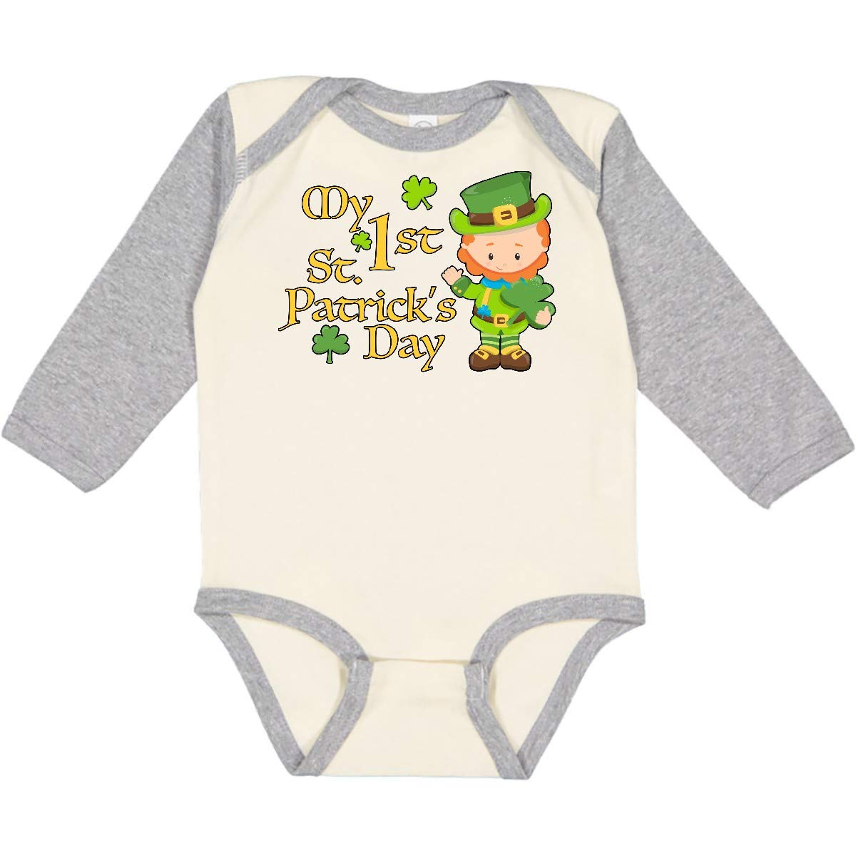 Inktastic My First St. Patrick's Day Outfit - Adorable Leprechaun Long Sleeve Creeper for Babies | Perfect for St. Paddy's Day Celebrations, Photo Shoots & Irish-Themed Parties