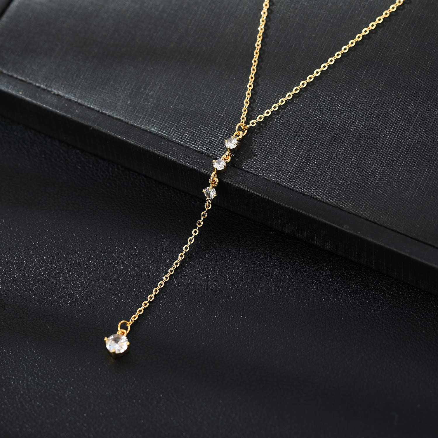 Elegant Gold Y Necklace for Women - Pearl & CZ Pendant, Perfect for Parties & Gifts