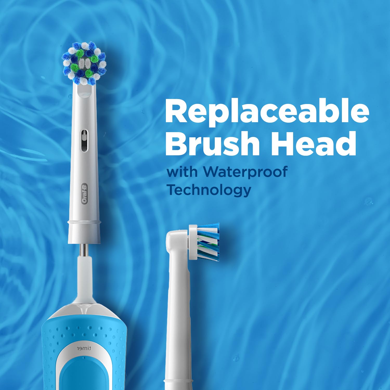 Oral-B Vitality 100 Blue Criss Cross Electric Rechargeable Toothbrush for Adults - Braun Technology - Deep Cleaning & Whitening - Perfect for Home & Travel Use