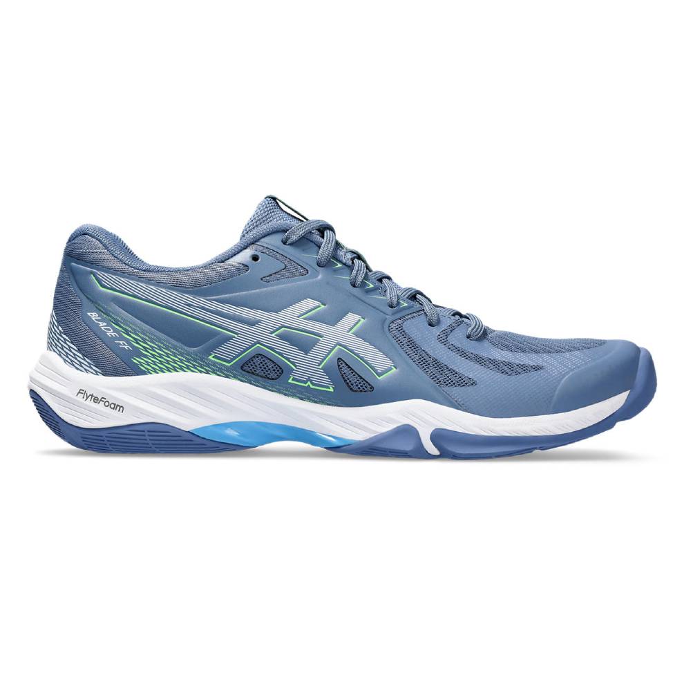 ASICS Blade FF Men's Indoor Volleyball Shoes - Lightweight Court Shoes for Badminton/Tennis/Squash (Blue/Lime) - Perfect for Competitive Play & Training Sessions