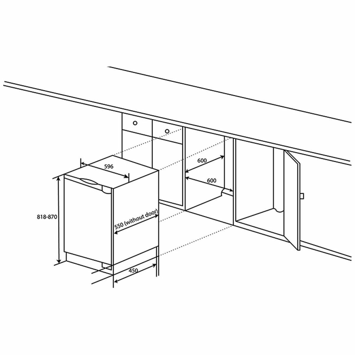 Artusi 111L Fully Integrated Bar Fridge AINT1192 - Compact Beverage Cooler for Wine, Beer & Soda - Perfect for Home Bars, Offices & Entertaining Spaces