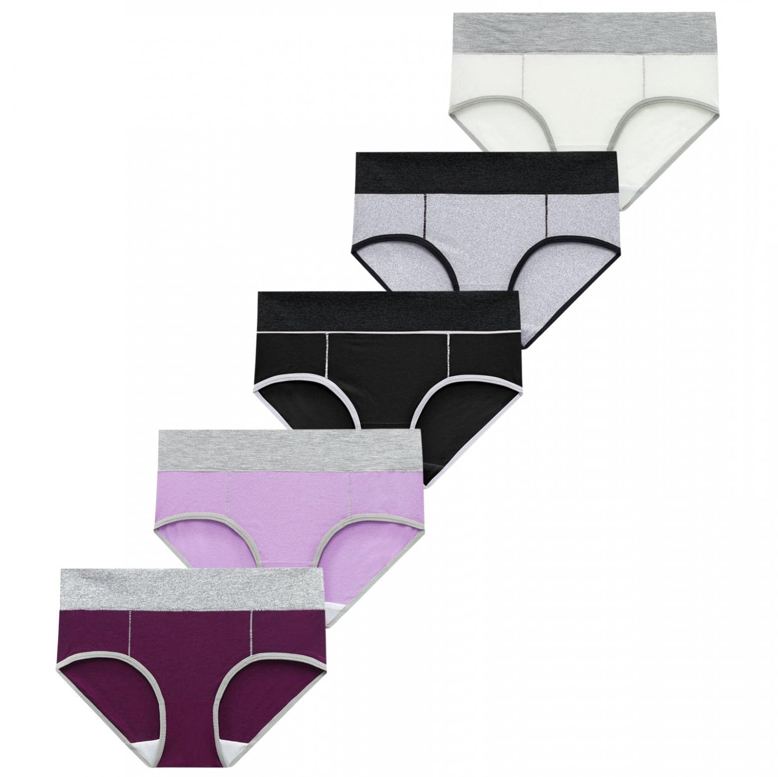 ODGear Women's Cotton Bikini Underwear 5-Pack - Soft, Breathable & Stretchy Butt Lifting Panties for Everyday Comfort & Workout