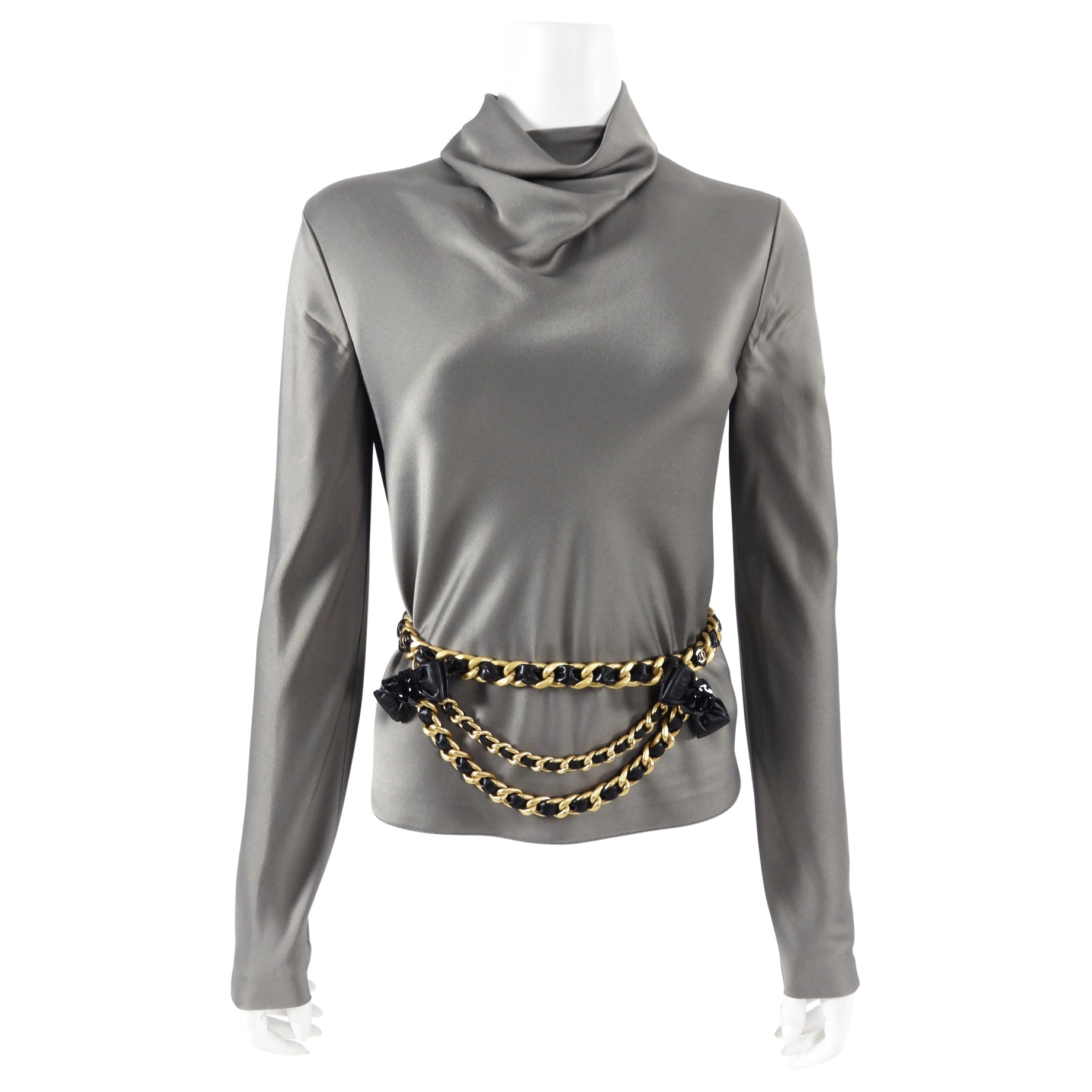 Chanel 20A Runway Chain & Lambskin Bow Belt - Luxury Designer Waist Belt for Women | Perfect for Parties, Weddings & Formal Events