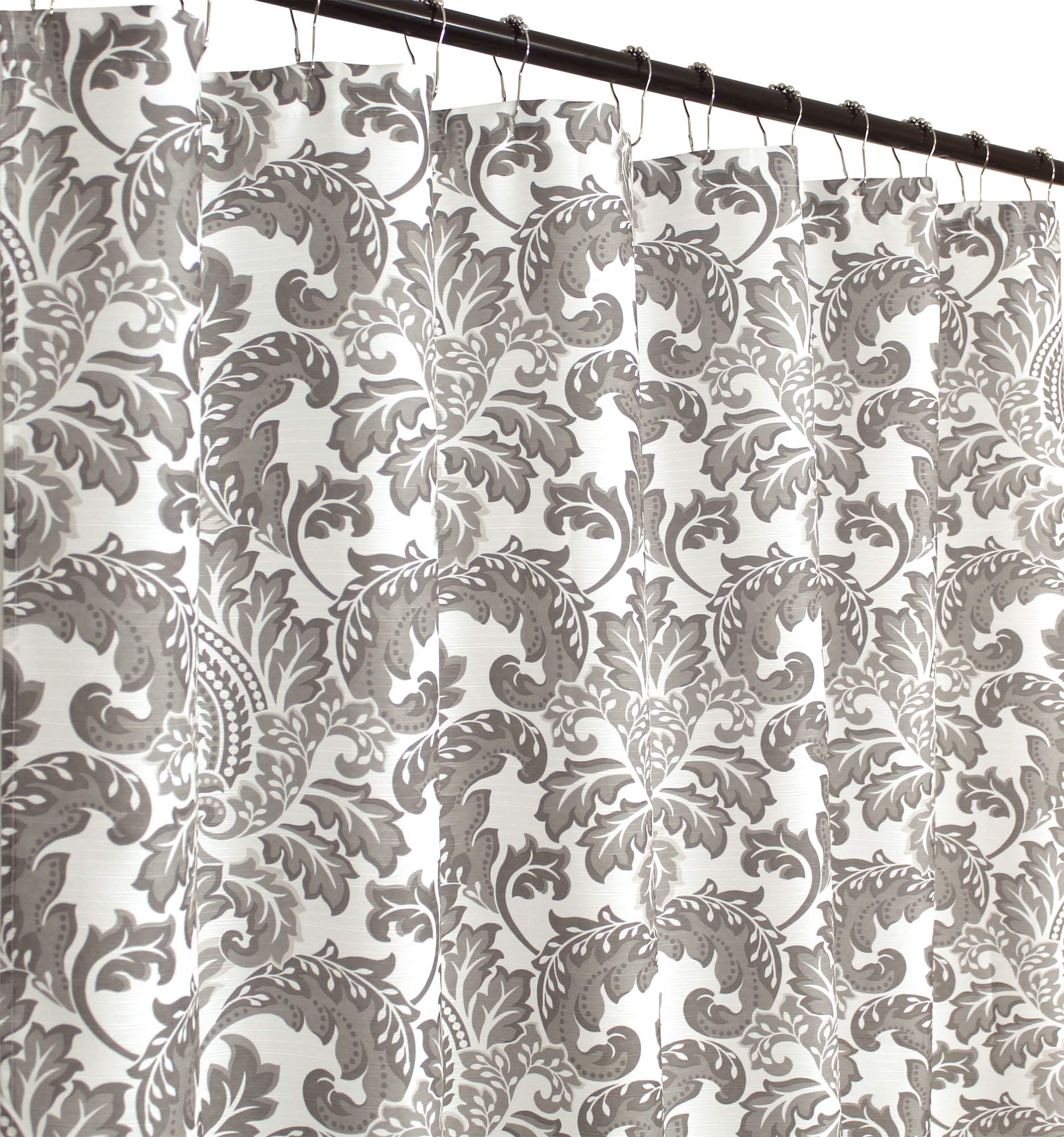 Elegant Damask Fabric Shower Curtain - Zoe Pattern, Waterproof Bathroom Decor for Modern Homes, Luxury Hotel Style Bath Accessories (Perfect for Master Bathrooms, Guest Baths & Spa Retreats)