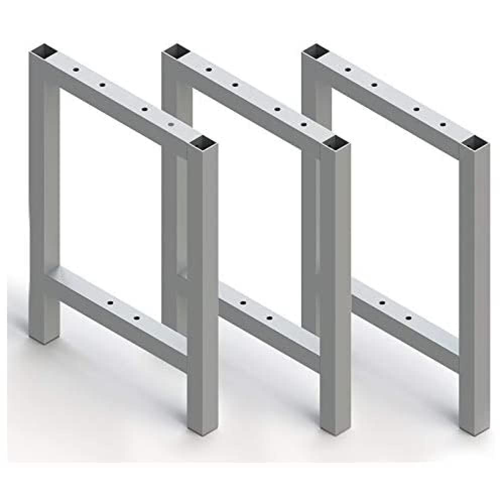 3-Pack Aluminum Rectangular Feet for Locker Room Benches - Matt Anodized Side Legs for Durable Bench Seats | Perfect for Gym, Locker Room & Commercial Seating Areas