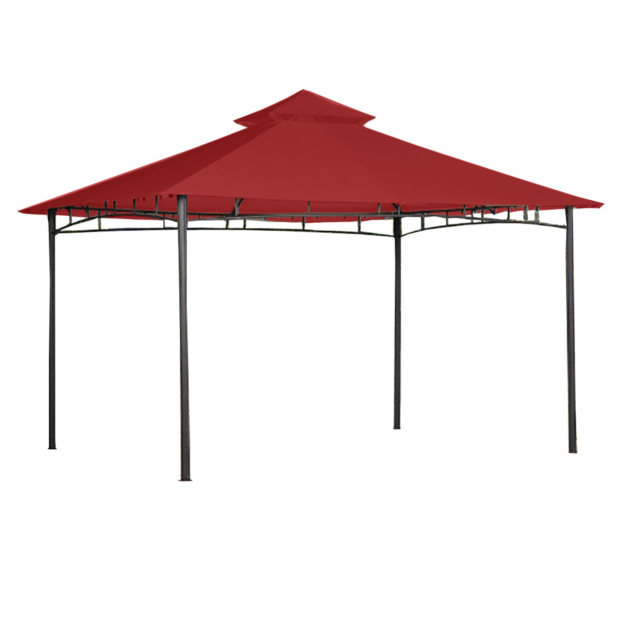 10x12 Replacement Gazebo Canopy - Riplock 350 Durable Fabric in Cinnabar Red | UV Protection & Weather Resistant | Perfect for Patio, Backyard, and Outdoor Relaxation