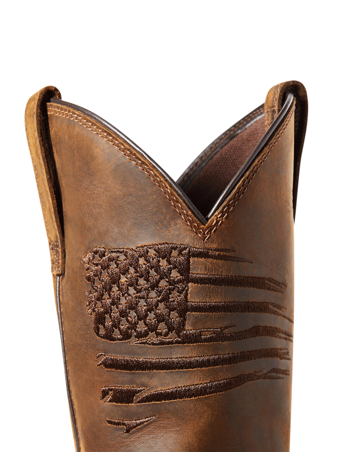 Ariat Men's WorkHog XT Patriot Waterproof Carbon Toe Work Boot - Brown Leather Safety Shoes for Construction, Farming & Outdoor Work