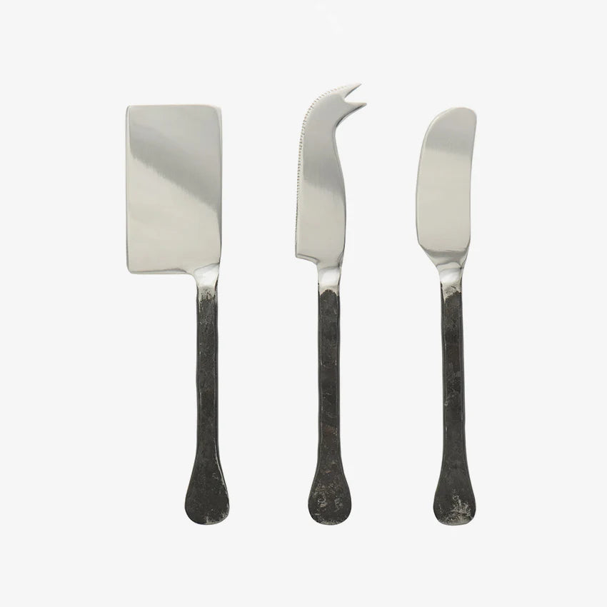 Artisan 85 Forge Stainless Steel Cheese Knife Set - 3-Piece Gourmet Cheese Cutting Tools for Charcuterie Boards, Wine Pairings & Entertaining