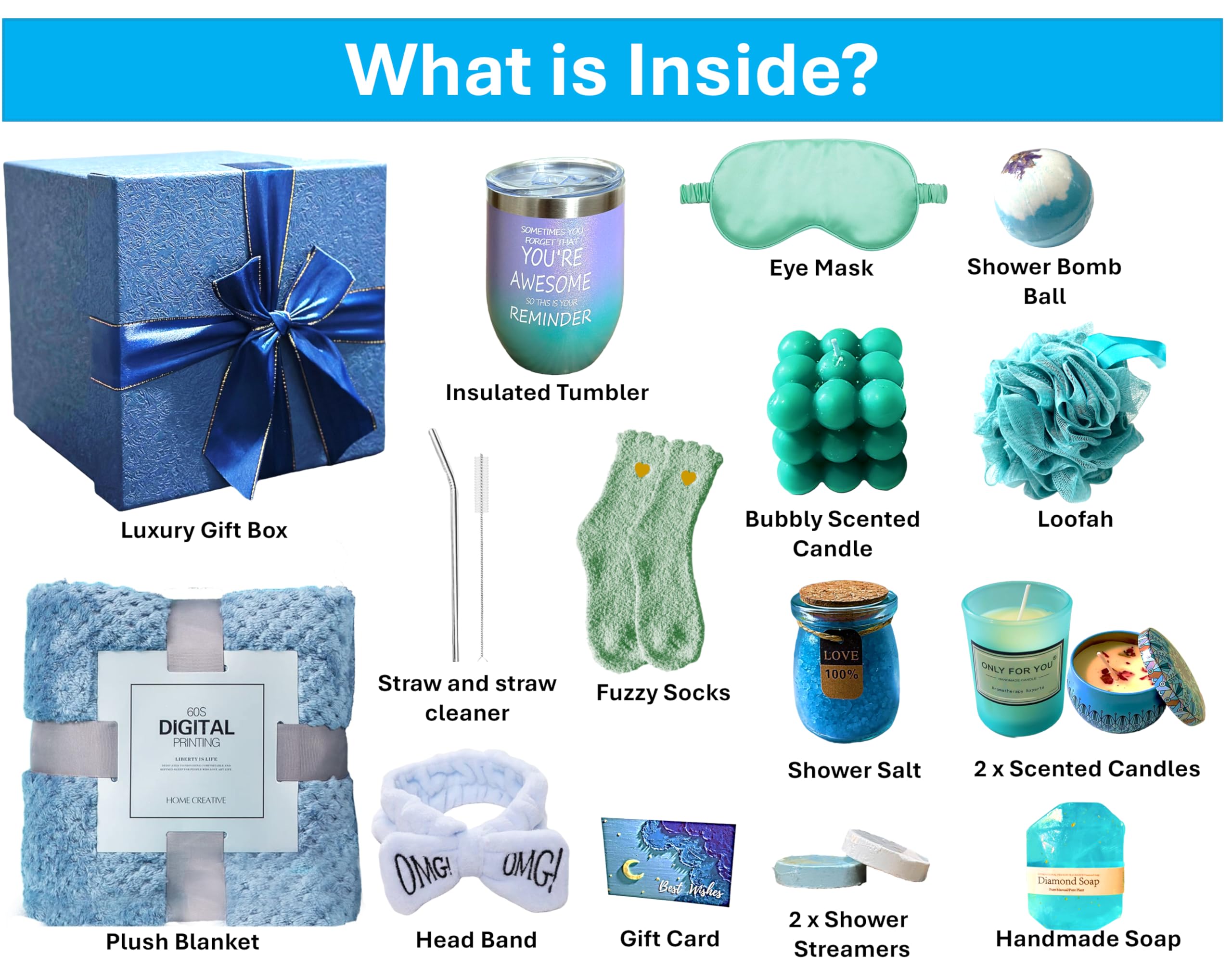 18-Piece Get Well Soon Gift Set for Women - Spa Care Package with Cozy Blanket, Perfect for Relaxation - Unique Birthday, Mother's Day Gifts for Mom, Sister, Wife & Best Friend - Ideal for Recovery, Self-Care & Special Occasions