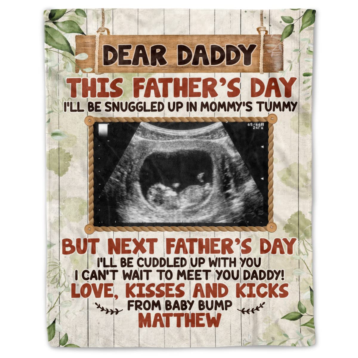 Personalized Fleece Blanket for Father's Day - 