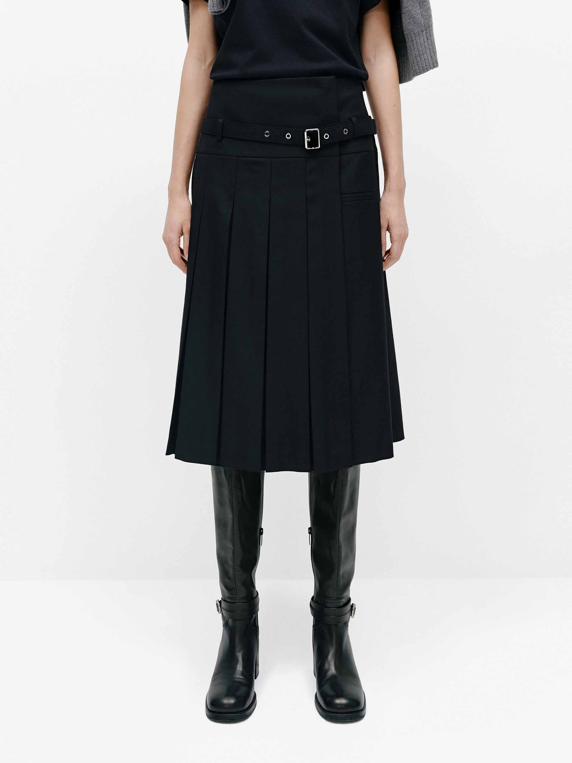 Stylish Irregular Hem Pleated Skirt for Women - Trendy A-Line Midi Skirt with Asymmetric Design | Perfect for Casual Outfits, Office Wear & Date Nights