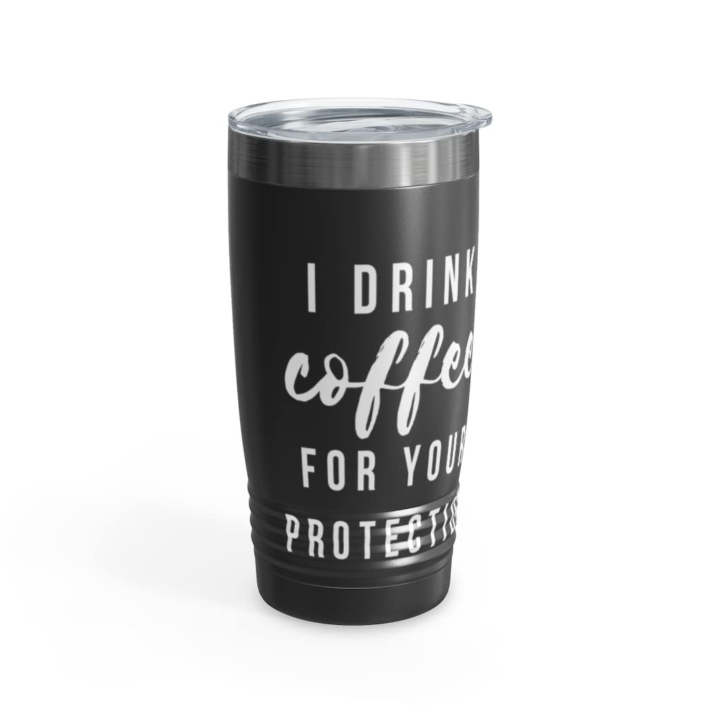 15oz Funny Coffee Mug - 'I Drink Coffee For Protection' Gift for Coffee Lovers - Office & Home Use