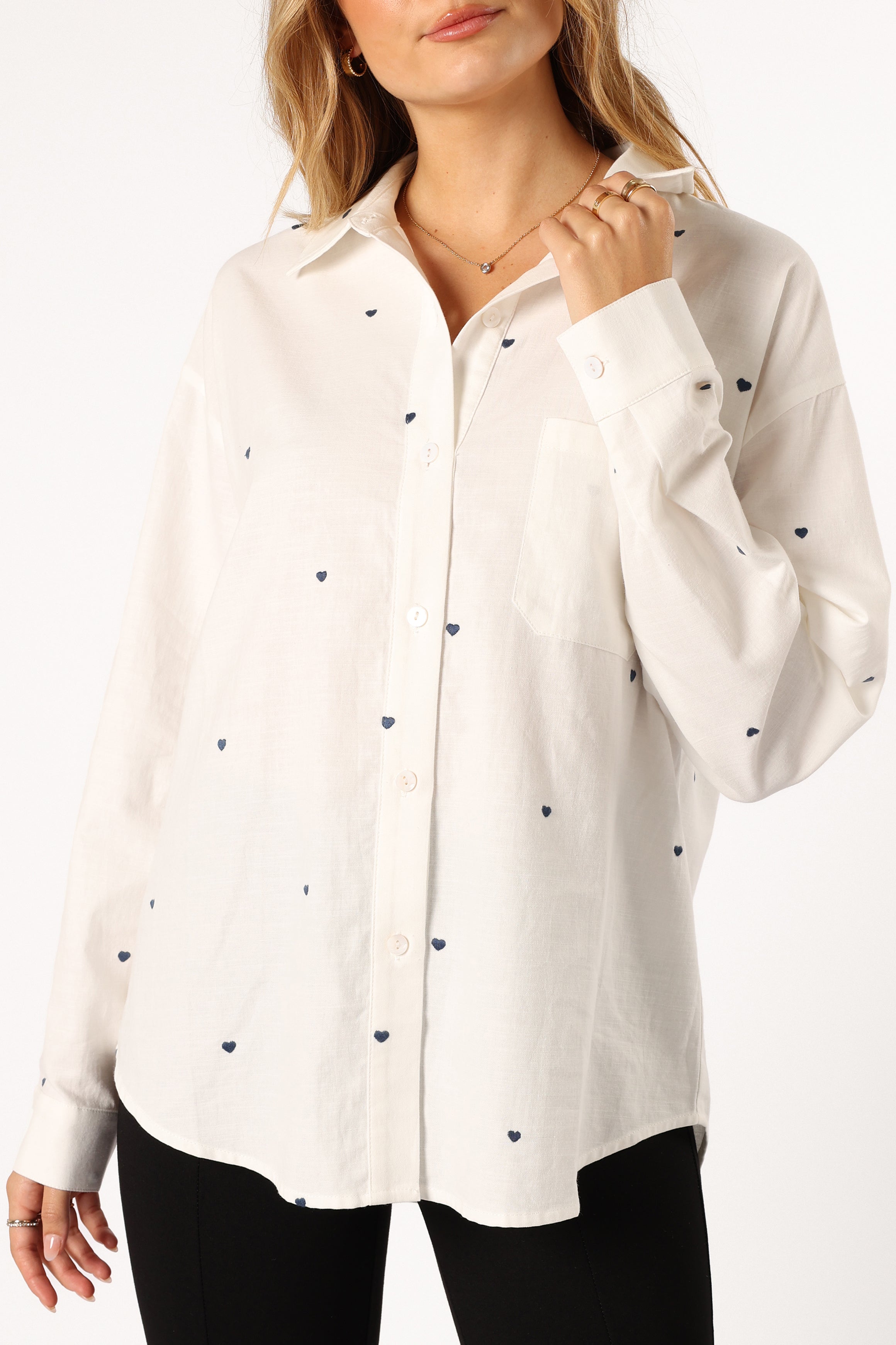 Avah Women's Button Down Shirt - Classic White Blouse for Work, Casual & Office Wear | Slim Fit Long Sleeve Top for Business & Everyday Outfits