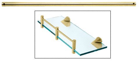 CRL 36-Inch Brass Glass Shelf Support Rods - Heavy Duty Metal Brackets for Floating Shelves, Kitchen, Bathroom & Display Cabinets (Pack of 4)