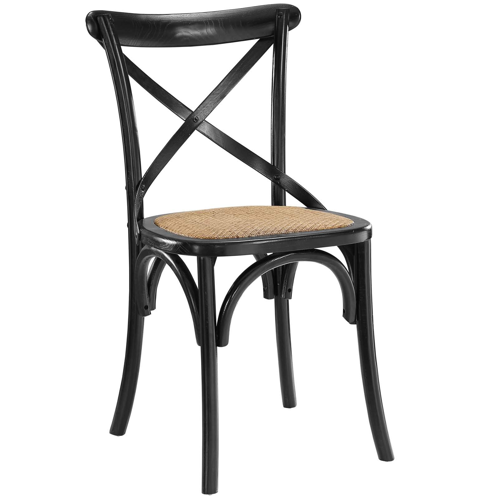 Modern Contemporary Urban Design Wooden Dining Chairs - Set of 2 Black Kitchen Side Chairs for Dining Room, Breakfast Nook & Small Space Decor
