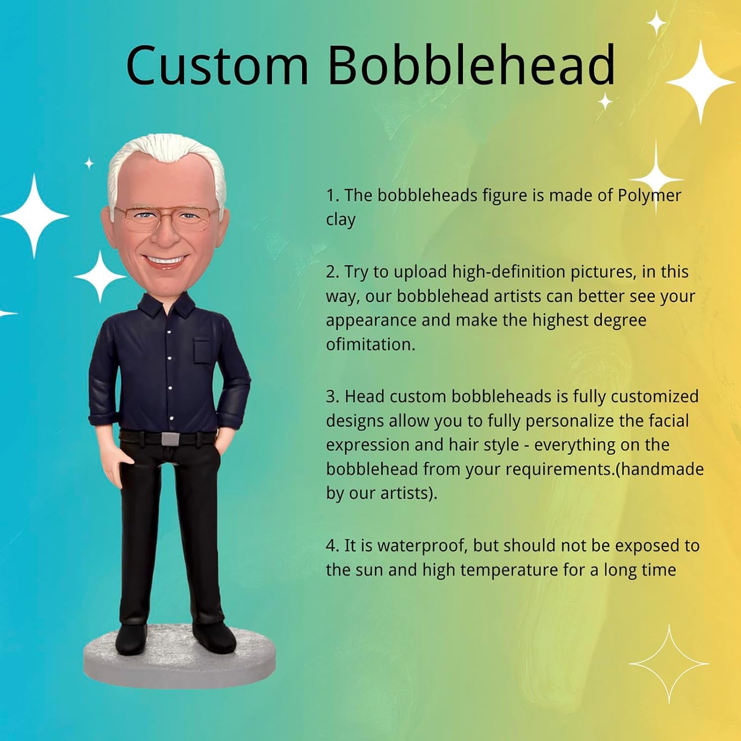 Custom Bobbleheads - Personalized Handmade Wedding Couple Figurines | Unique Anniversary Gifts | Custom Sculpture for Wedding, Engagement & Special Occasions