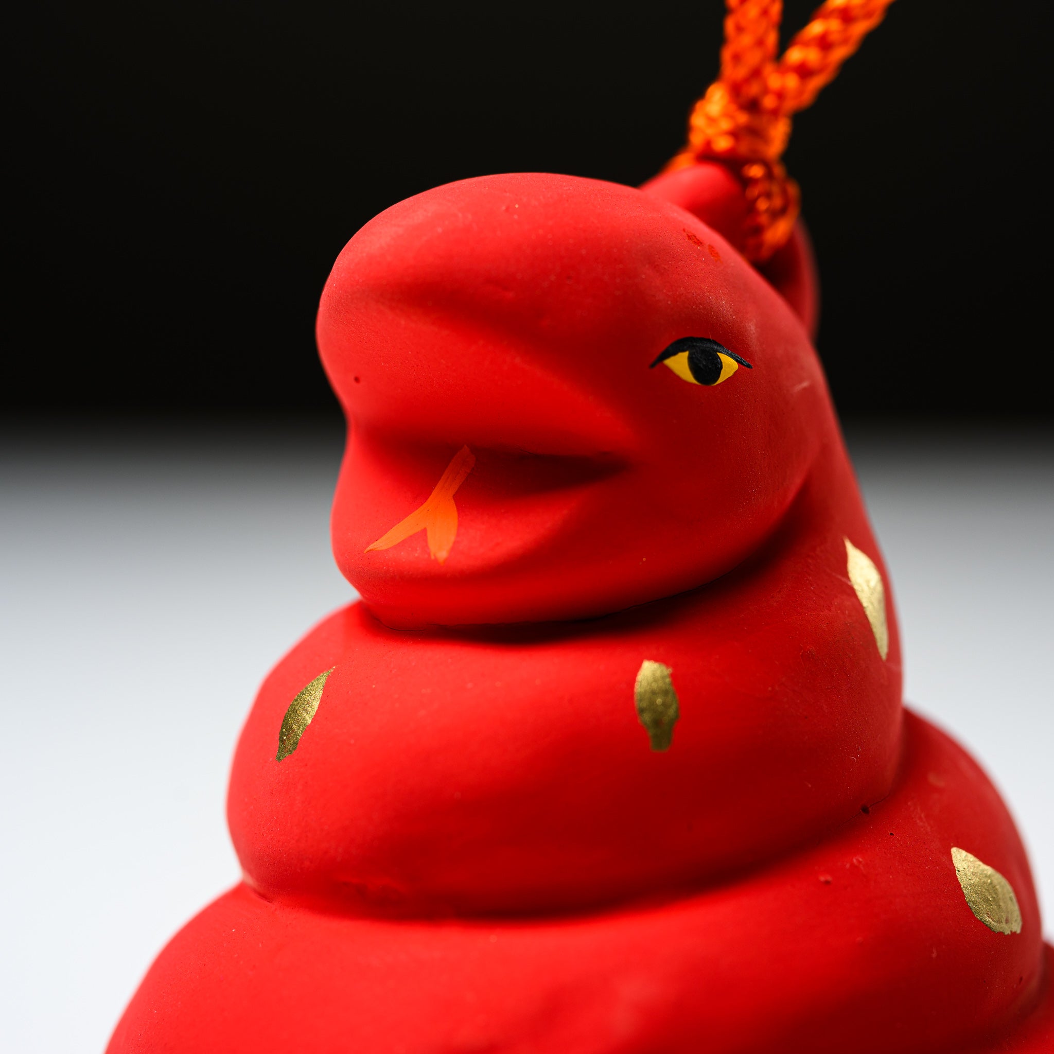 Seto Ware Handmade Lucky Snake Bell Charm - Japanese Traditional Fortune Ornament for Home Decor, Gift Giving & Feng Shui
