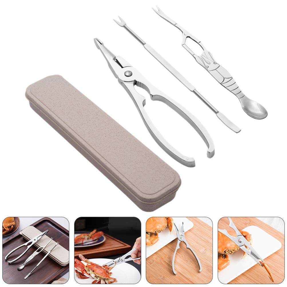 DOITOOL Stainless Steel Crab Eating Tool Set - Crab Forks, Pliers, Spoon & Gadgets for Seafood Lovers | Perfect for Crab Legs, Lobster & Shellfish at Home or Restaurants