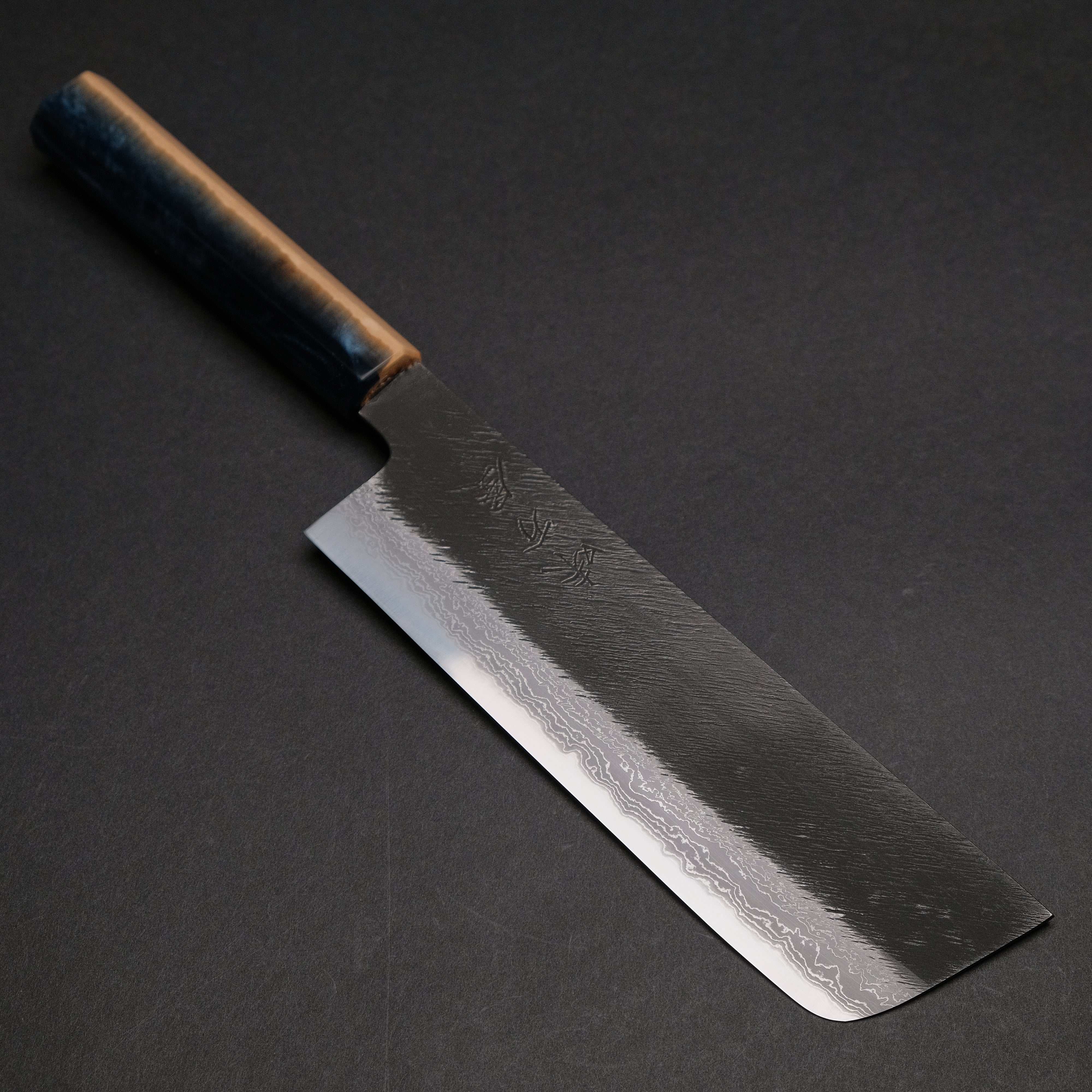 Ajikataya White #2 Matsuba Damascus Nakiri Knife 180mm - Premium Japanese Kitchen Knife with Olive Wood & Resin Handle (#16) - Perfect for Sushi, Vegetables & Precision Cutting