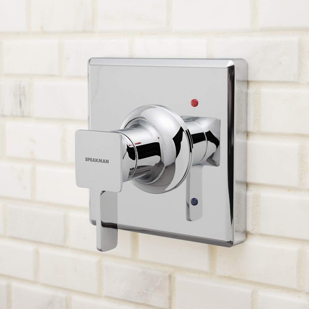 Speakman CPT-1300-UNI-BN Kubos Universal Shower Valve Trim Kit - Brushed Nickel Shower Handle Replacement Kit for Modern Showers | Easy Installation & Retrofit | Perfect for Bathroom Renovation & Home Upgrade