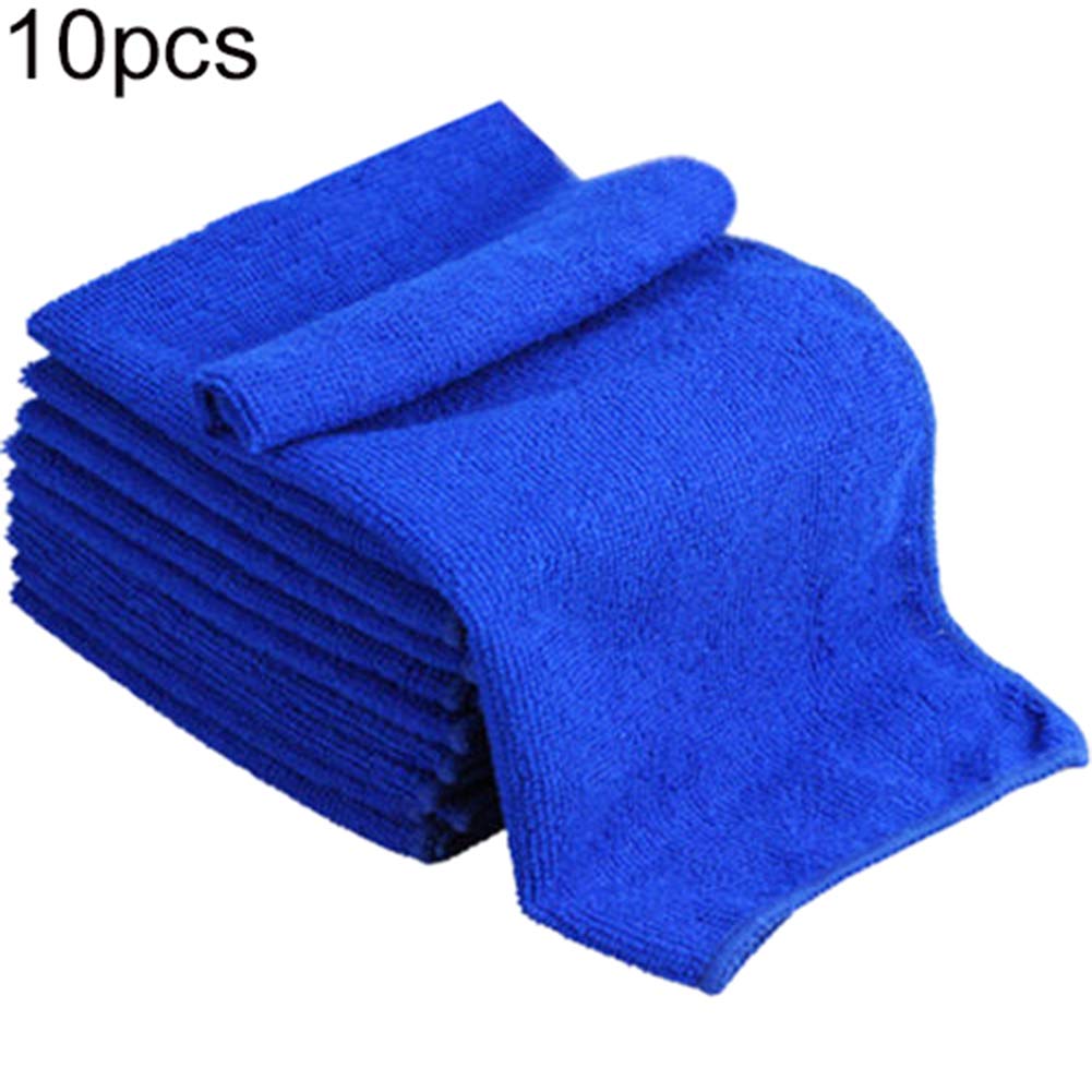 ExhilaraZ Super Soft Microfiber Cleaning Cloths - 10 Pack Multipurpose Kitchen Dish Towels, Car Washing Rags & Scouring Pads - Ultra Absorbent & Lint-Free for Home, Office & Auto Detailing