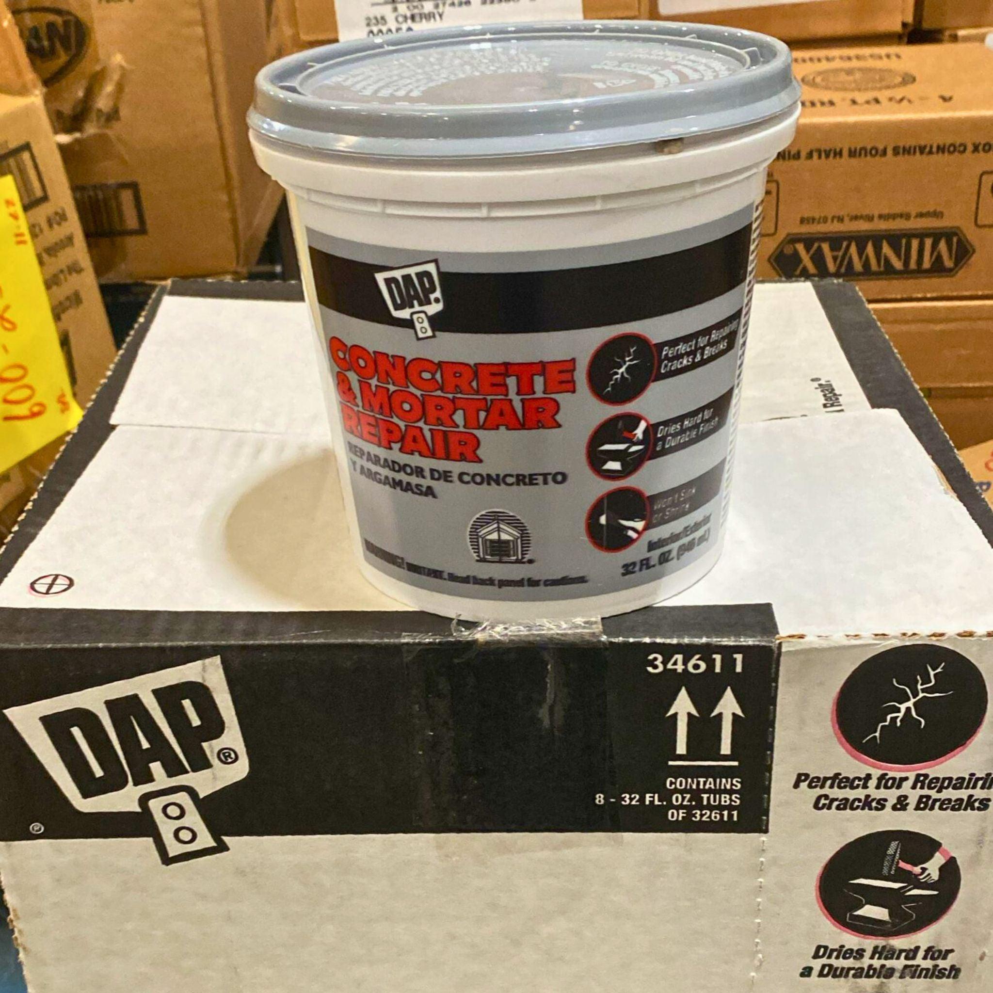 DAP Concrete & Mortar Repair 32OZ (50 Pcs Lot) - Fast-Drying, High-Strength Solution for Cracks & Holes - Perfect for Driveways, Sidewalks & Foundation Repairs