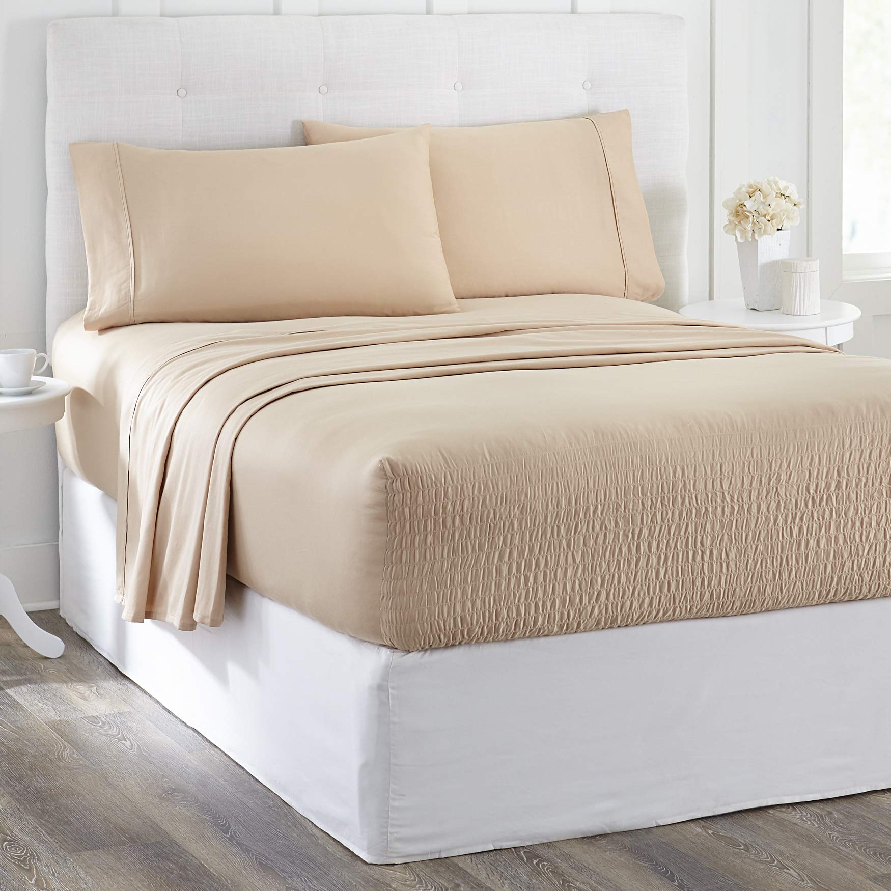 BrylaneHome 300 Thread Count Bed Sheet Set - Twin Size, Sage Green - Soft & Breathable for Comfortable Sleep - Perfect for Guest Rooms, Dorms, and Kids' Bedrooms