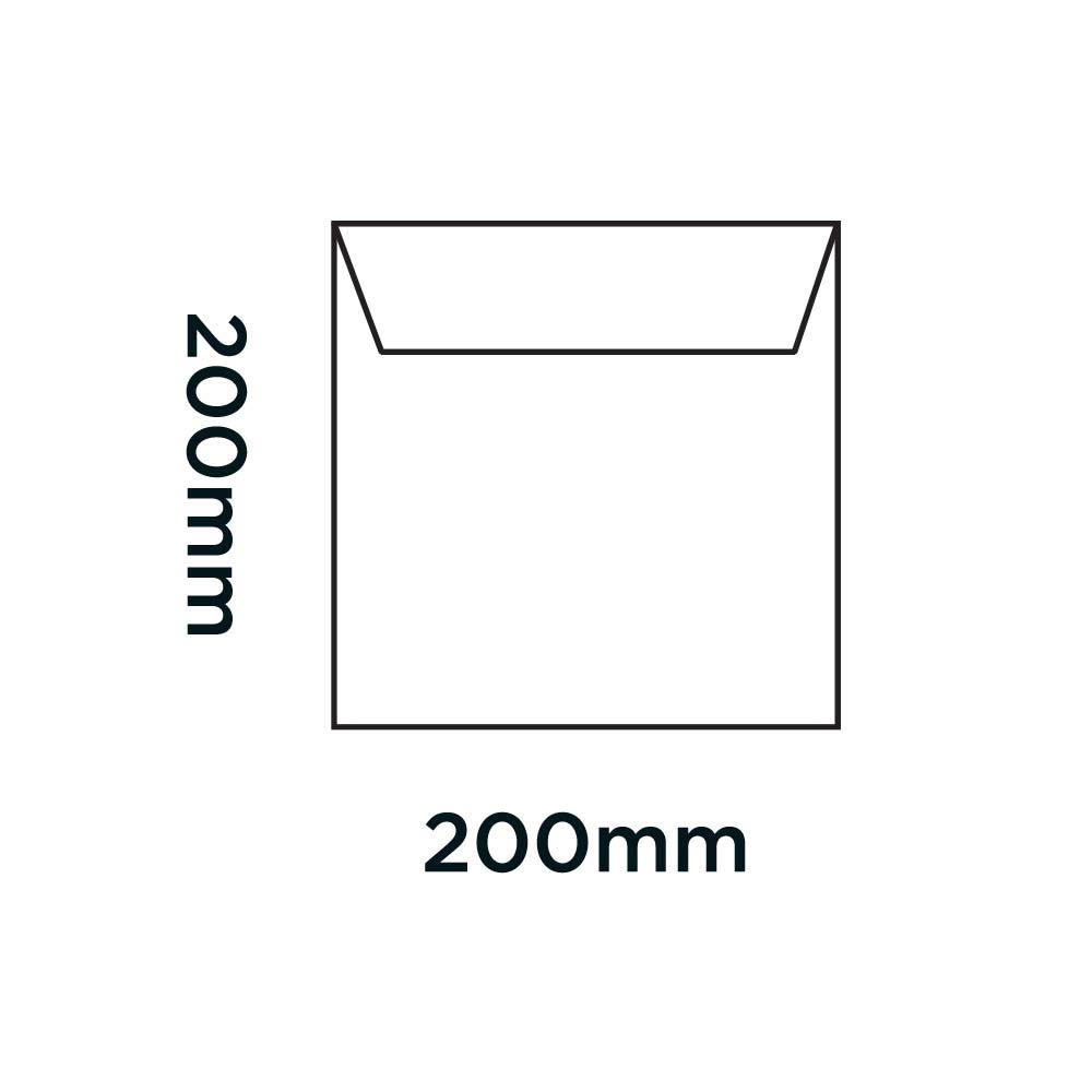 Purely Everyday 200x200mm 100gsm Self Seal Square Envelopes (0200PS) - White, Pack of 500 - Perfect for Mailing Invitations, Greeting Cards & Business Documents