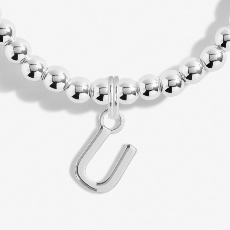 Joma Jewellery Alphabet 'U' Bracelet - Elegant Initial Letter Charm for Women - Perfect Gift for Birthday, Anniversary & Everyday Wear
