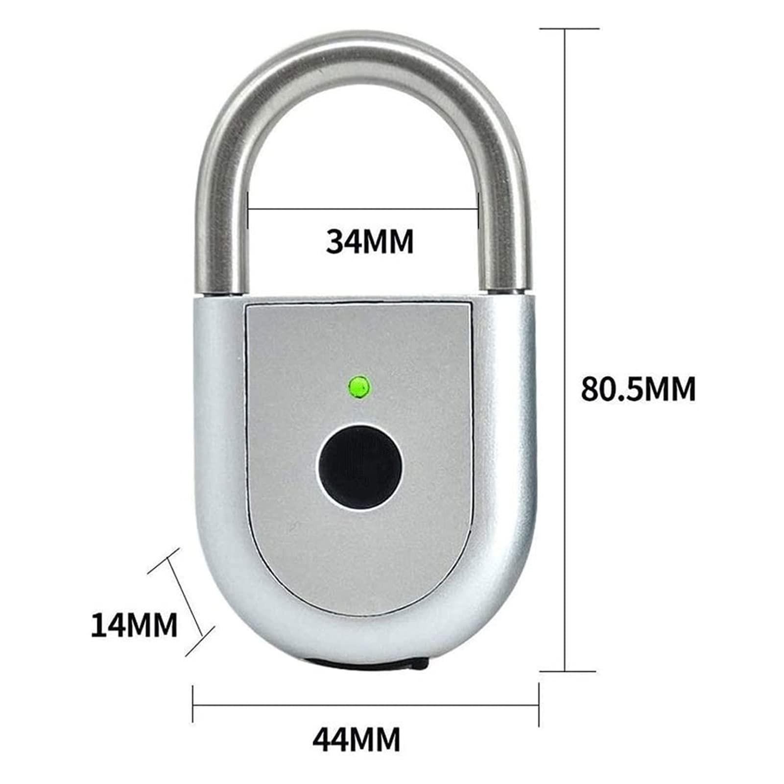 Smart Biometric Fingerprint Padlock - Keyless Thumbprint Security Lock with USB Charging & Waterproof Design for Gym, Home Door, School, Bike, Luggage - Perfect for Travel, Storage & Outdoor Use