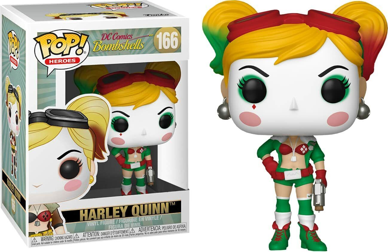 DC Bombshells Harley Quinn #166 Pop Vinyl Figure - Collectible Funko Pop! for DC Comics Fans - Perfect for Display, Gifts & Comic Book Collections