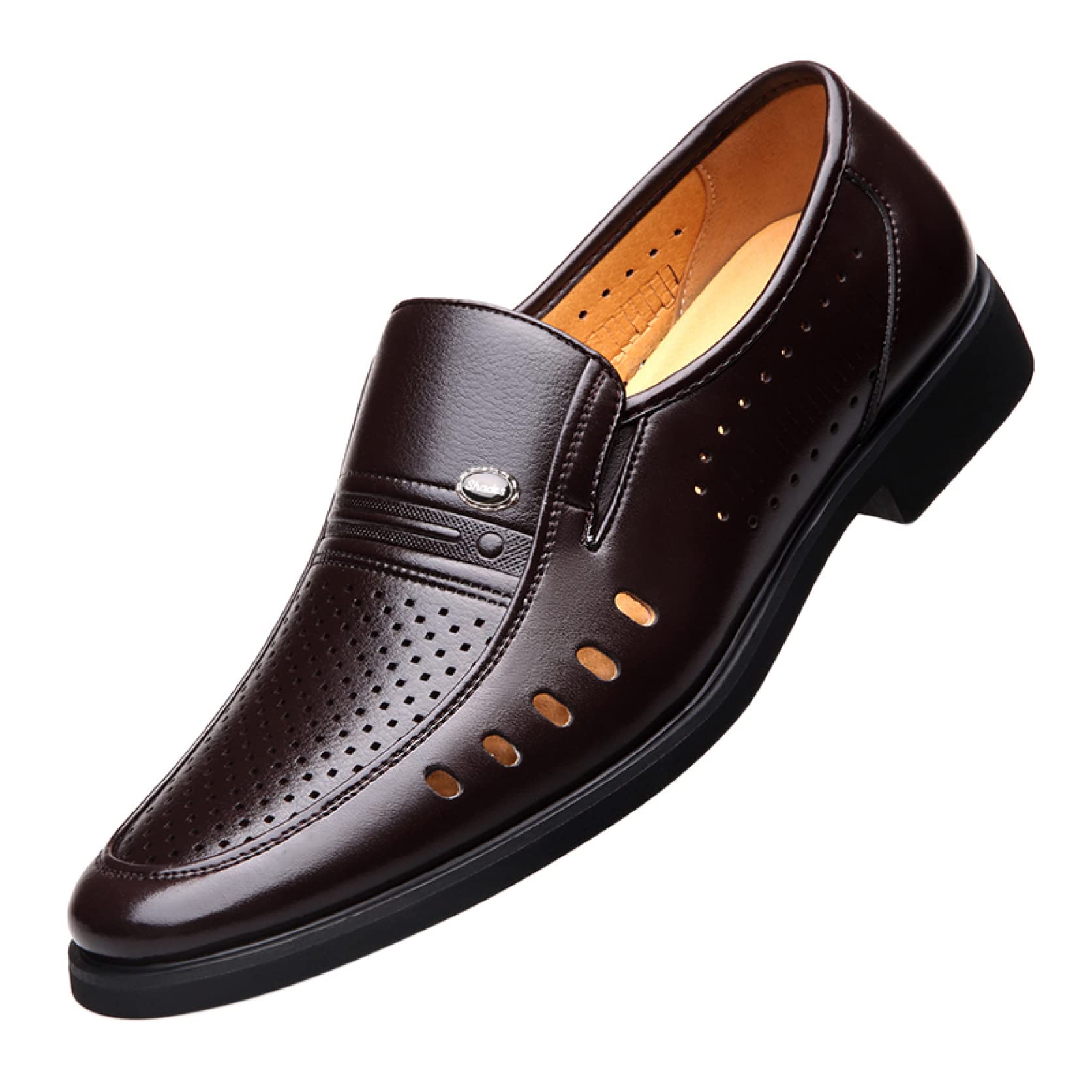**Men's Breathable Leather Loafers - Summer Office Dress Shoes for Business & Formal Wear | Slip-On Comfort & Style for Work, Weddings & Casual Outings**