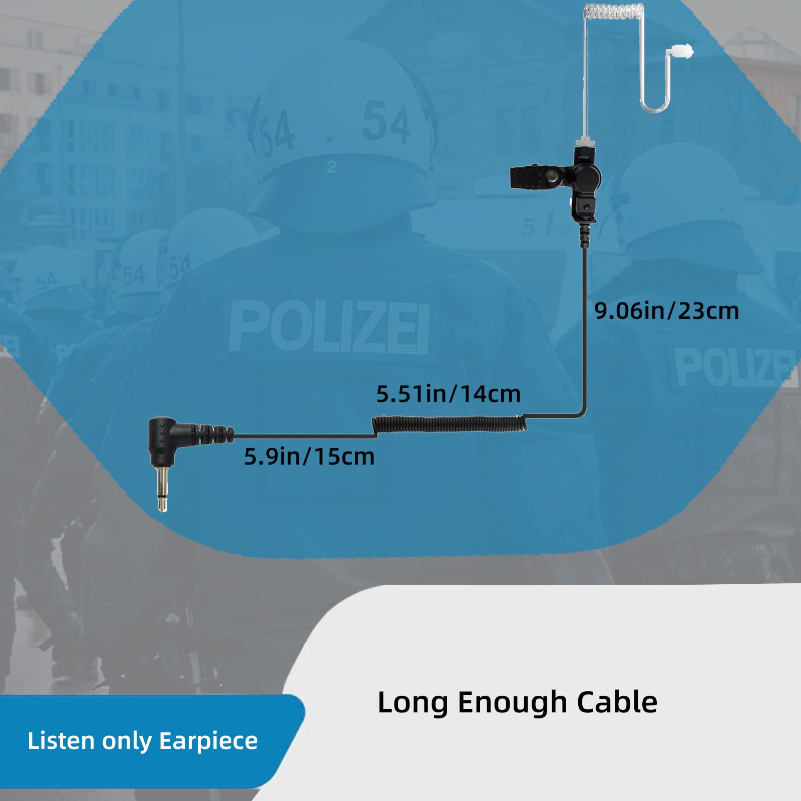 Retevis 3.5mm Security Acoustic Tube Earpiece Headset - 1 Pin Listen Only/Receive Earpiece with Coil Tube - Compatible with 2 Way Radios, Transceivers & Speaker Mics (4 Pack) - Ideal for Security Guards, Event Staff & Construction Workers