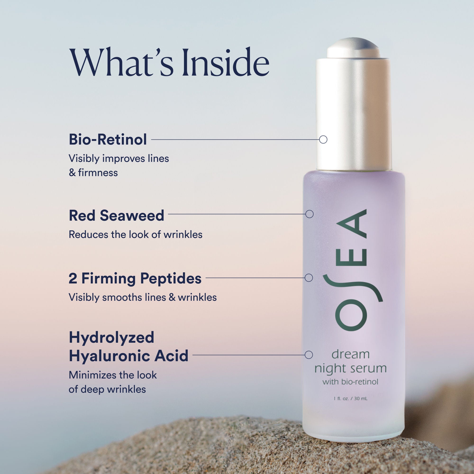 Dream Night Serum with Bio Retinol - Anti-Aging Face Serum for Wrinkles & Fine Lines - Nighttime Skincare Routine for Glowing Skin