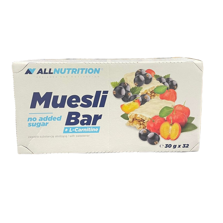 Allnutrition Muesli Bar with L-Carnitine, Yogurt & Blackcurrant - 32 Protein Bars for Energy & Weight Loss | Healthy Snack for Gym, Work & On-the-Go