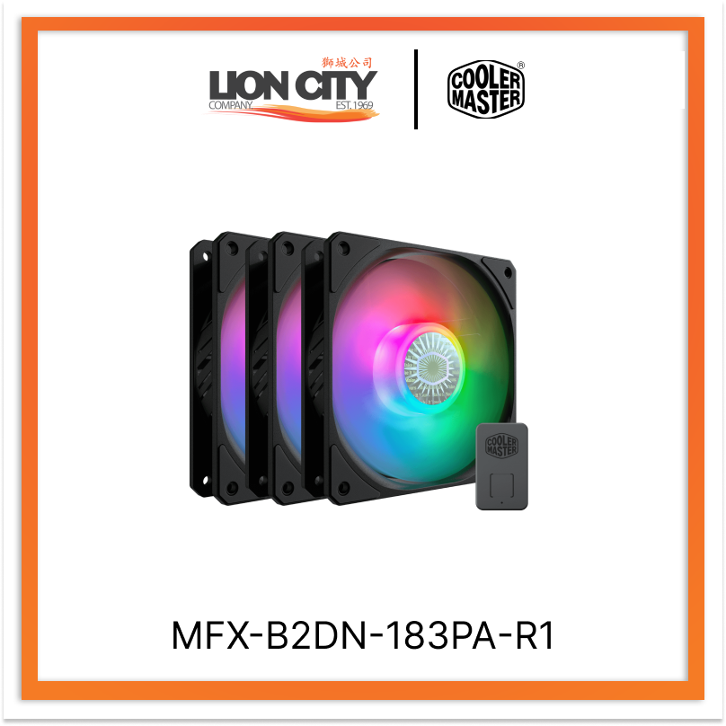 Cooler Master MFX B2DN 183PA R1 CM SICKLEFLOW 120 ARGB 3-in-1 Fan Kit with Controller - High Performance PC Cooling for Gaming Rigs & Workstations (2-Year Warranty)