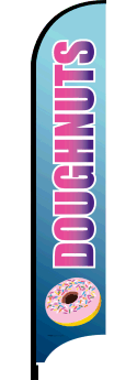 Doughnut Feather Flag Banner - Custom Printed Outdoor Advertising for Bakeries, Donut Shops & Events | Perfect for Grand Openings, Sales & Promotions