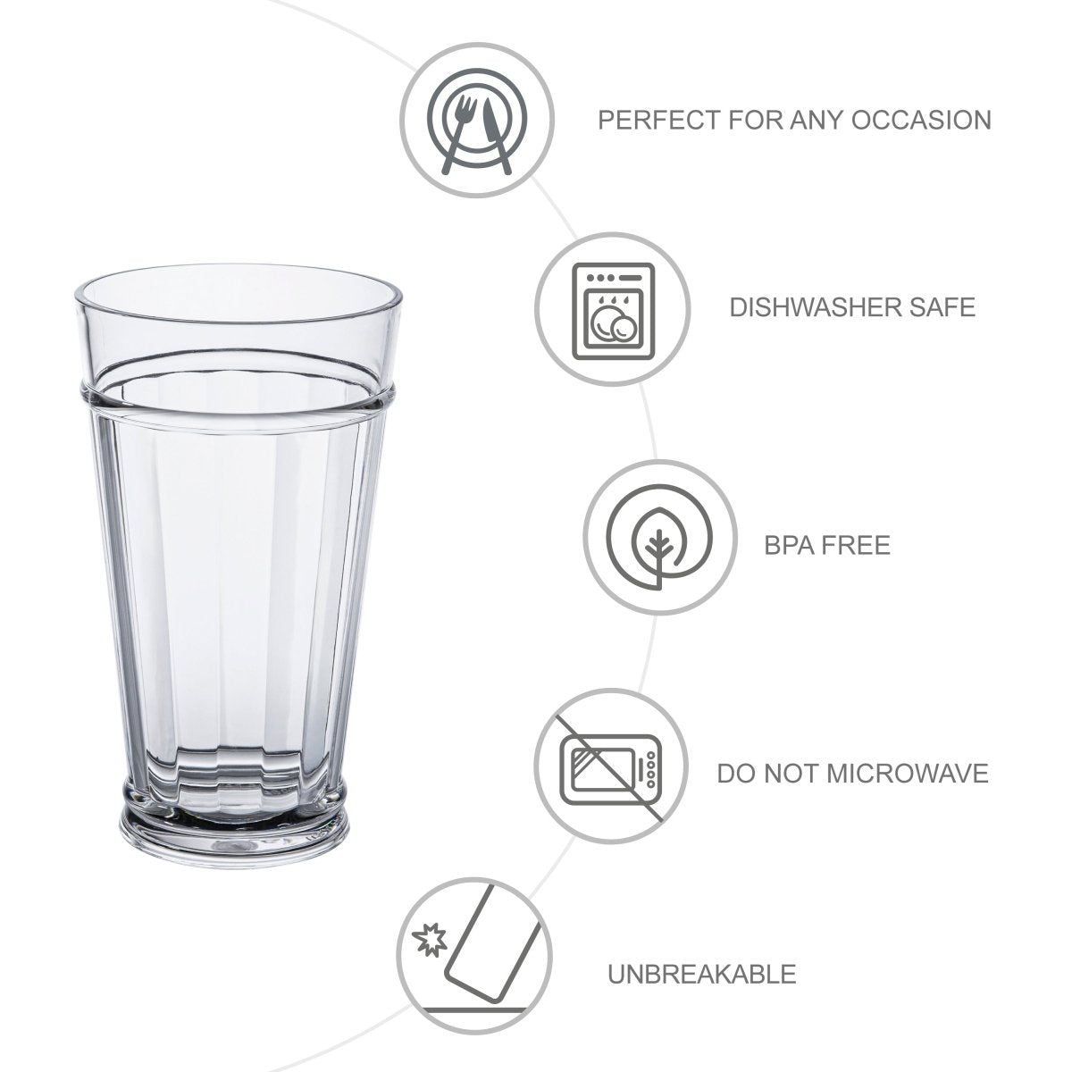 21oz Liberty Highball Tumbler Set - 4 Piece Stainless Steel Insulated Cups with Lids & Straws for Iced Coffee, Smoothies, and Cold Drinks | Perfect for Home, Office, and Outdoor Use