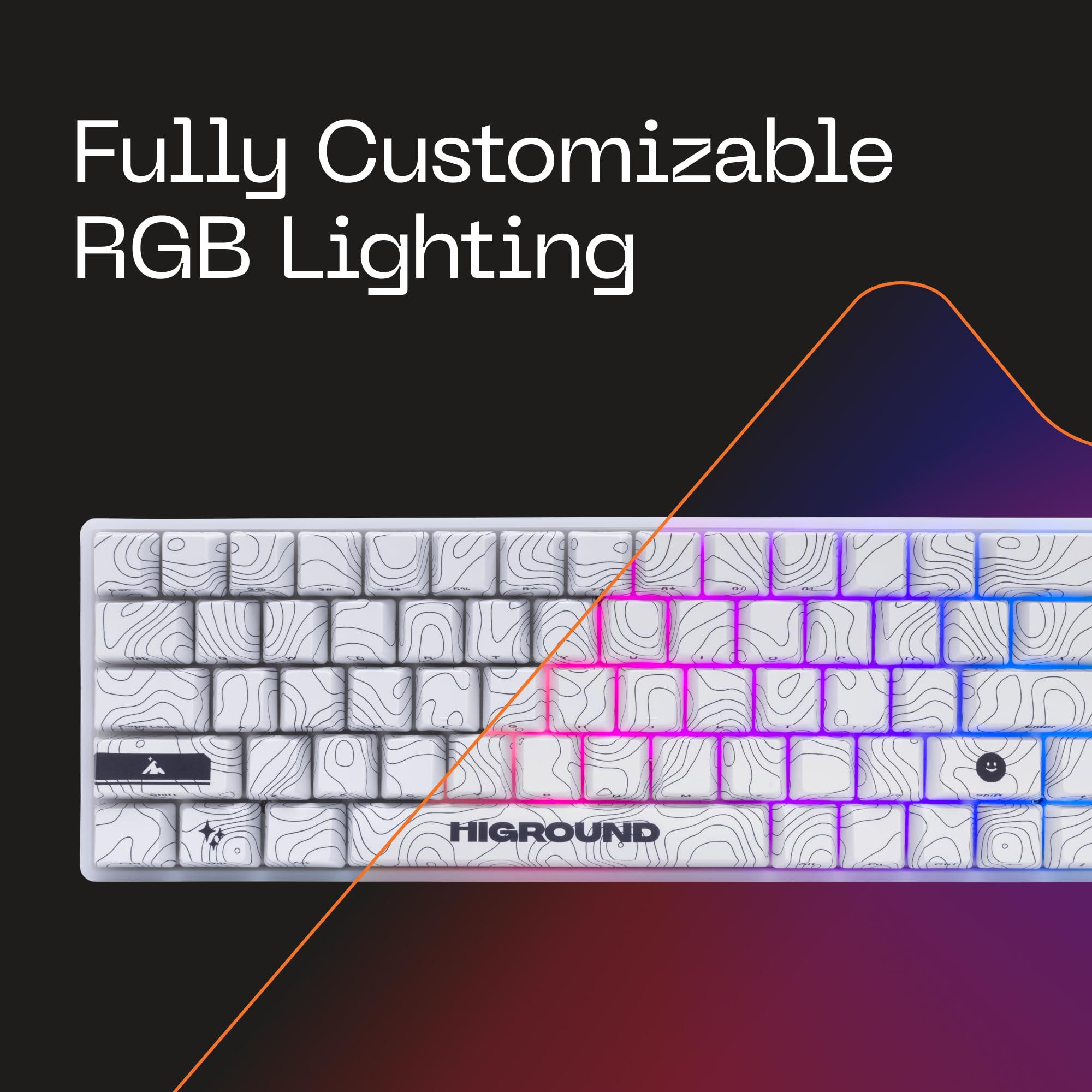 Higround Trailhead 65% Mechanical Gaming Keyboard - TTC Linear Custom Switches, Hot-Swappable, Programmable RGB Backlit, Pre-Lubed for Deep Thock Sound (Snowstone White) | Perfect for Competitive Gaming, Typing & Office Work