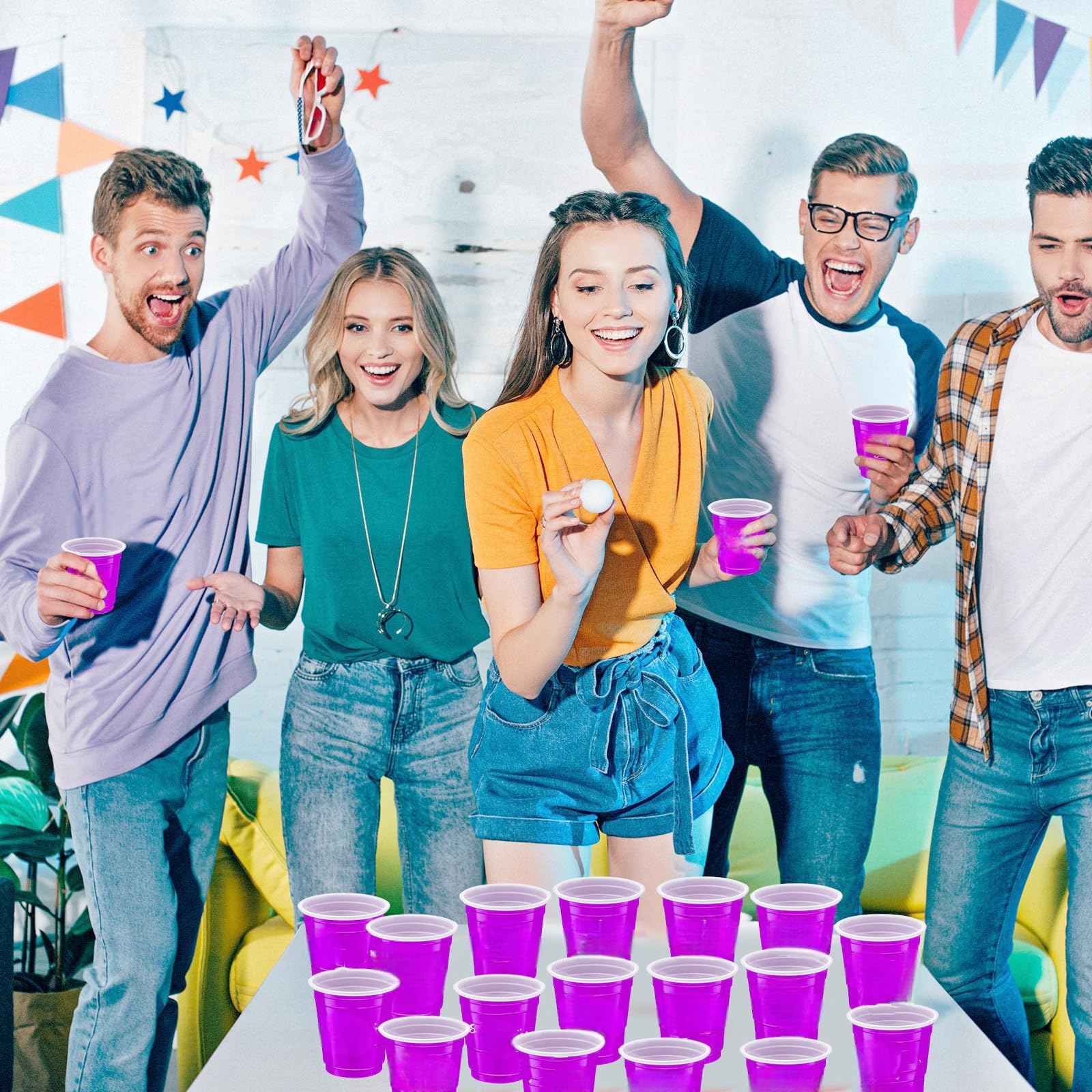 Purple Plastic Shot Glasses 2oz (500pcs) - Disposable for Drinks, Jello & Snacks