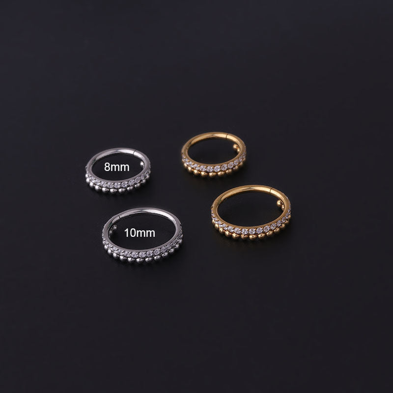 16G Surgical Steel CZ Septum Piercing Ring - Hypoallergenic Nose Jewelry for Women & Men - Perfect for Everyday Wear, Parties & Alternative Fashion