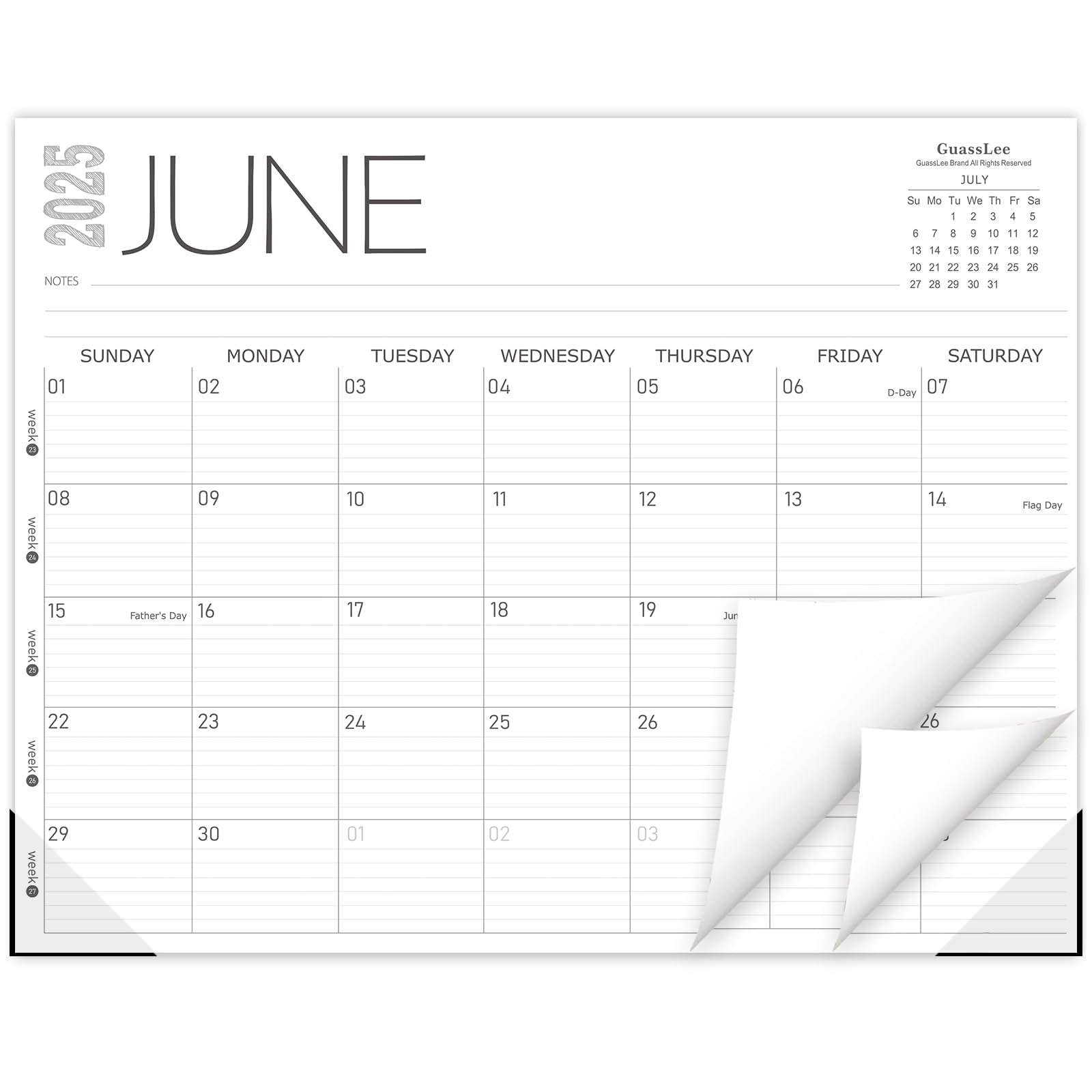 GuassLee 2025-2026 Monthly Desk Calendar Planner (June 2025-May 2026) - 14