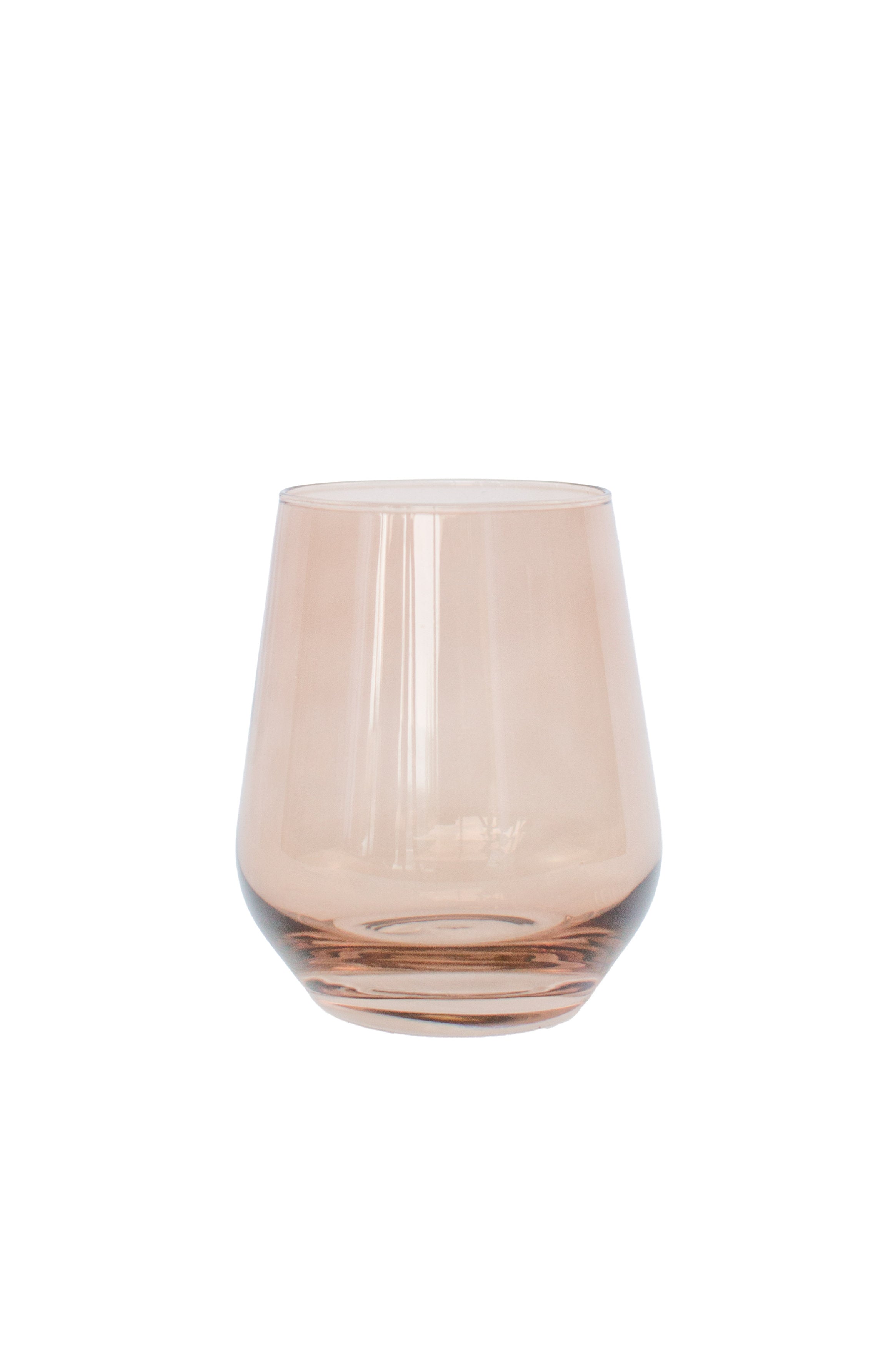 Premium Estelle Colored Wine Glasses Set of 6 - Stemless, Shatter-Resistant, Mocha Mousse (Amber Smoke) - Perfect for Parties, Weddings, and Home Entertaining