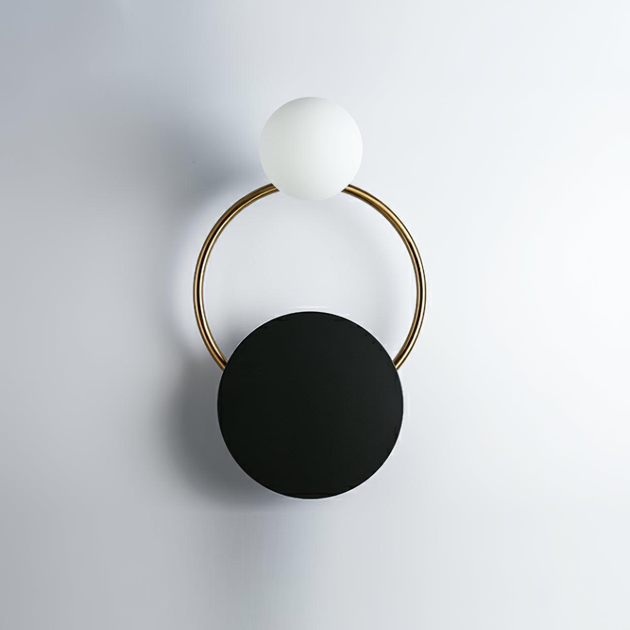 Modern Black Circular Rings Wall Lamp - Sleek LED Wall Light for Living Room, Bedroom, or Office Decor - Energy Efficient Indoor Lighting Fixture