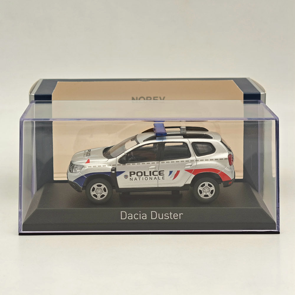 1/43 Scale Norev Dacia Duster Police Nationale 2021 Silver Diecast Model Car - Limited Edition Collectible for Display & Gifting