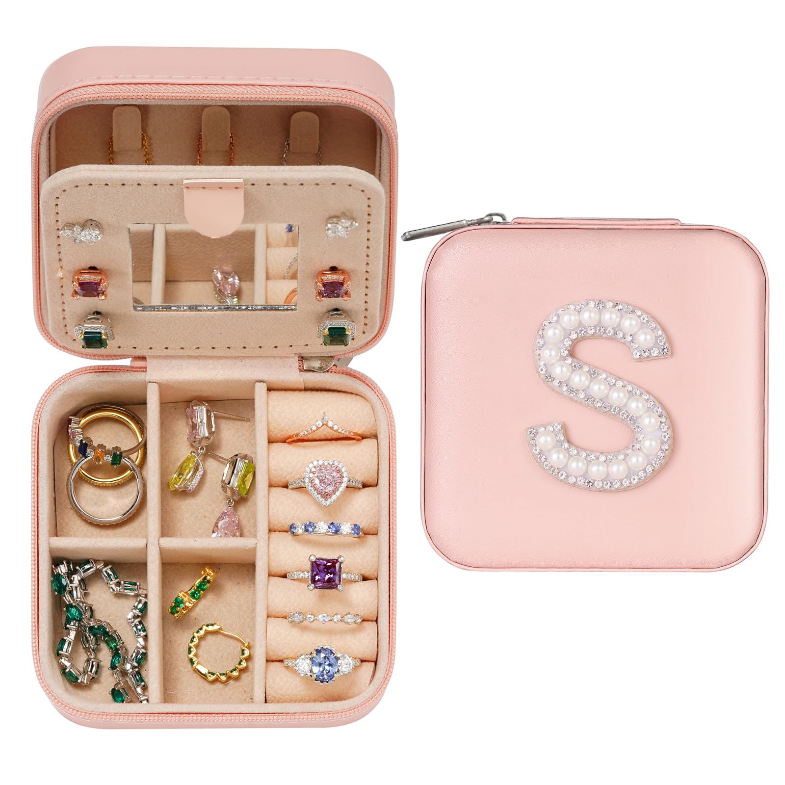 Trendy Pink Jewelry Box for Teen Girls - Personalized Travel Jewelry Organizer | Perfect Birthday Gift for Sisters, Daughters & Best Friends | Great for Travel, Dorm Room & Everyday Use