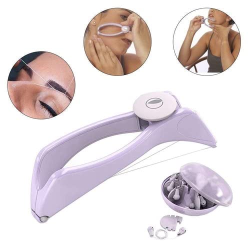 Professional Eyebrow & Facial Hair Removal Kit - Precision Tweezers, Wax Strips & Threading Tool for Smooth Skin | Women's Beauty Essentials (Purple) | Perfect for Salon, Home Use & Travel Grooming