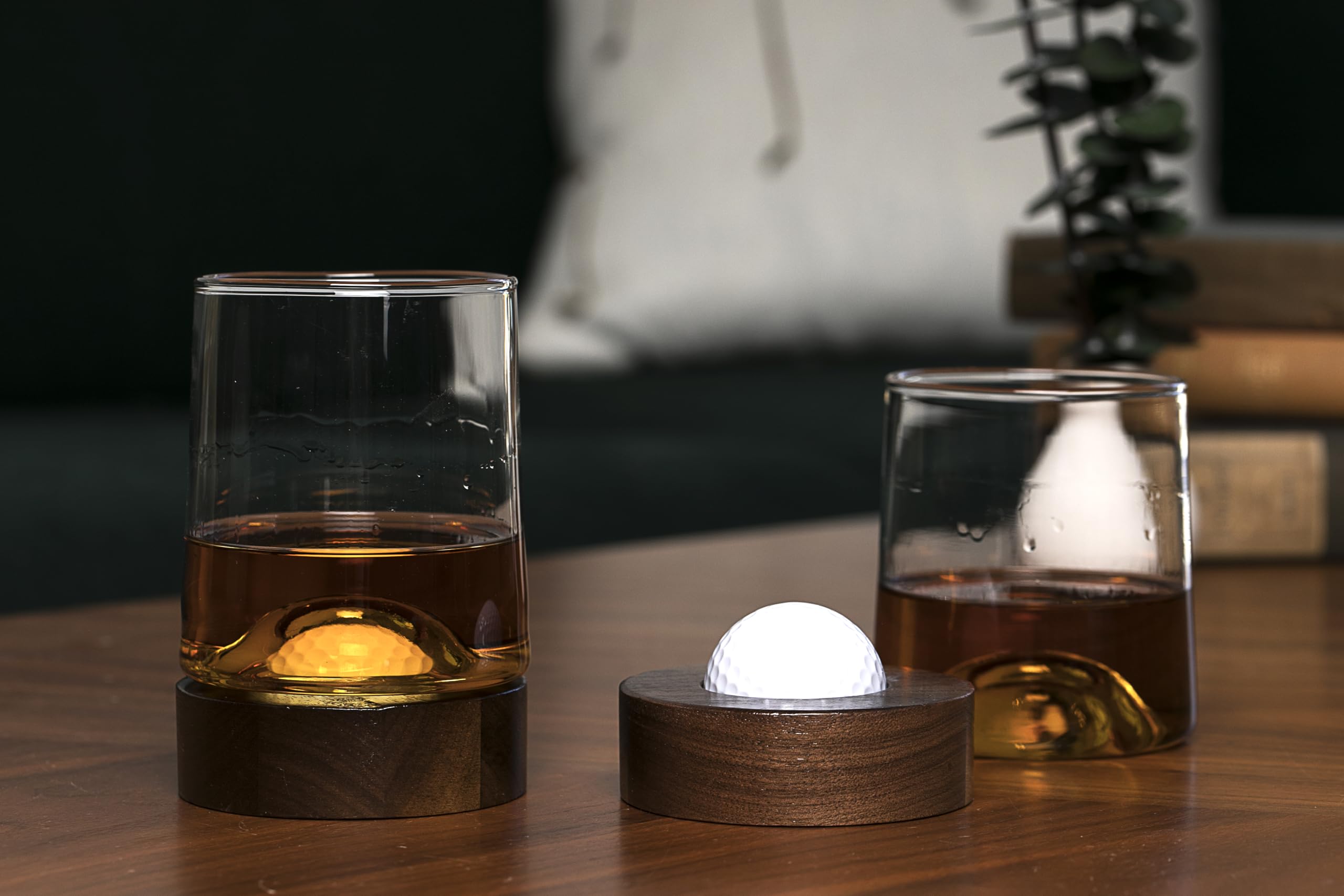 Personalized Golf Coaster & Whiskey Glasses Set - Unique Golf Gifts for Men & Women - Perfect for Golf Lovers & Whiskey Enthusiasts (2-Piece Set) - Ideal for Birthday, Anniversary, Father's Day & Holiday Gifting