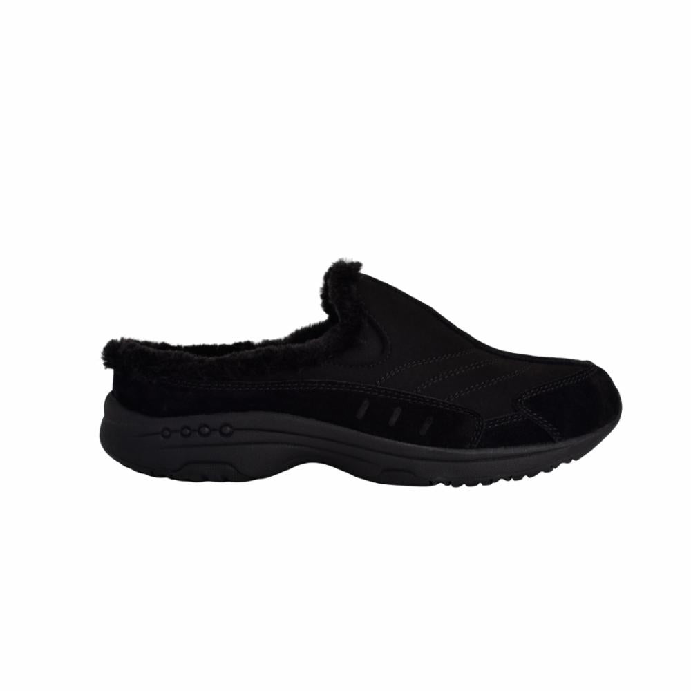 Easy Spirit Women's Travelfuzz Black Slip-On Loafers - Comfortable Casual Shoes for Travel, Work & Everyday Wear